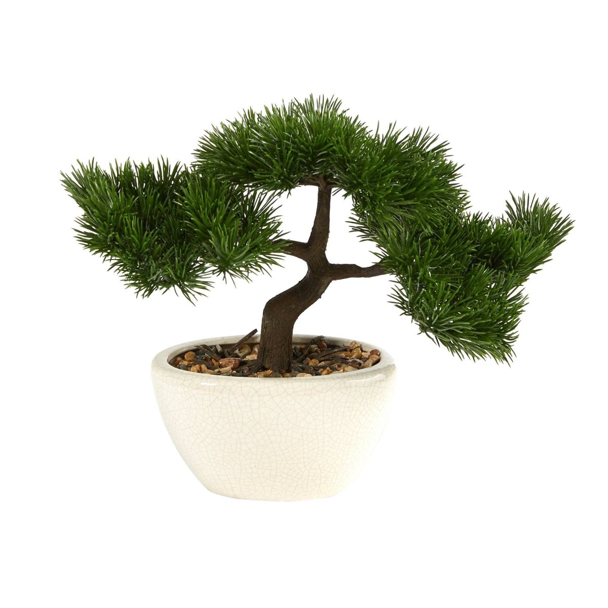 10” Cedar Bonsai Artificial Tree in Decorative Planter | Low - Maintenance Zen Decor - Ed's Plant Shop