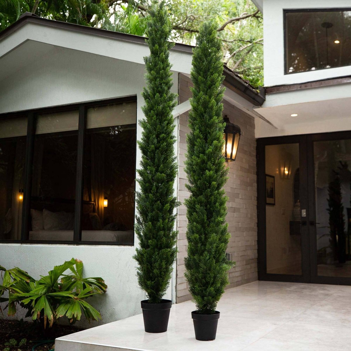 10' UV Resistant Artificial Cedar Pine Tree (Indoor/Outdoor) for Entryway Double