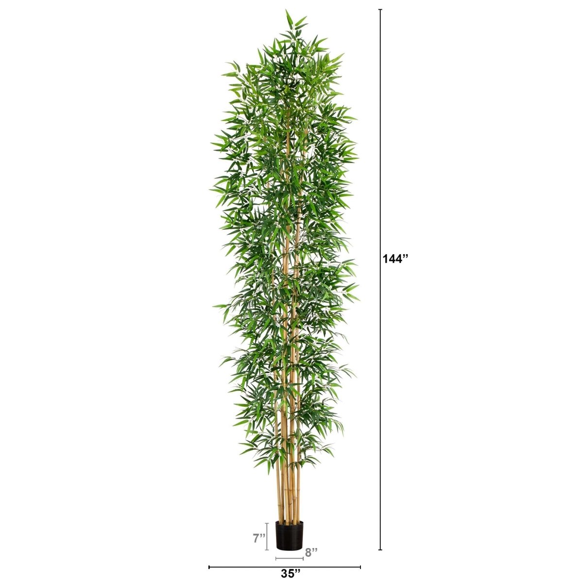 12’ Artificial Bamboo Tree with Real Bamboo Trunks - Ed's Plant Shop