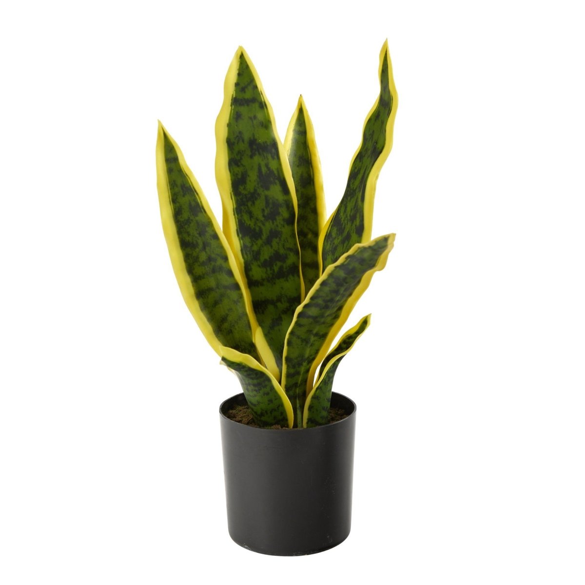 14 - in Variegated Sansevieria Artificial Snake Plant in Nursery Planter - Ed's Plant Shop
