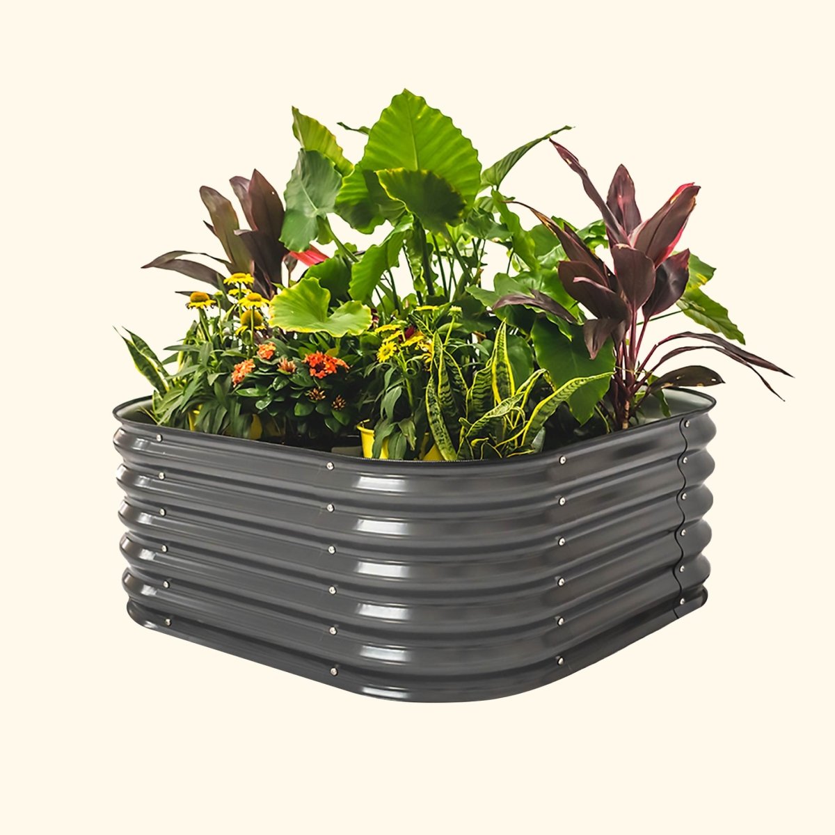17" Tall 4 In 1 Small Modular Metal Raised Garden Bed Kit - Ed's Plant Shop