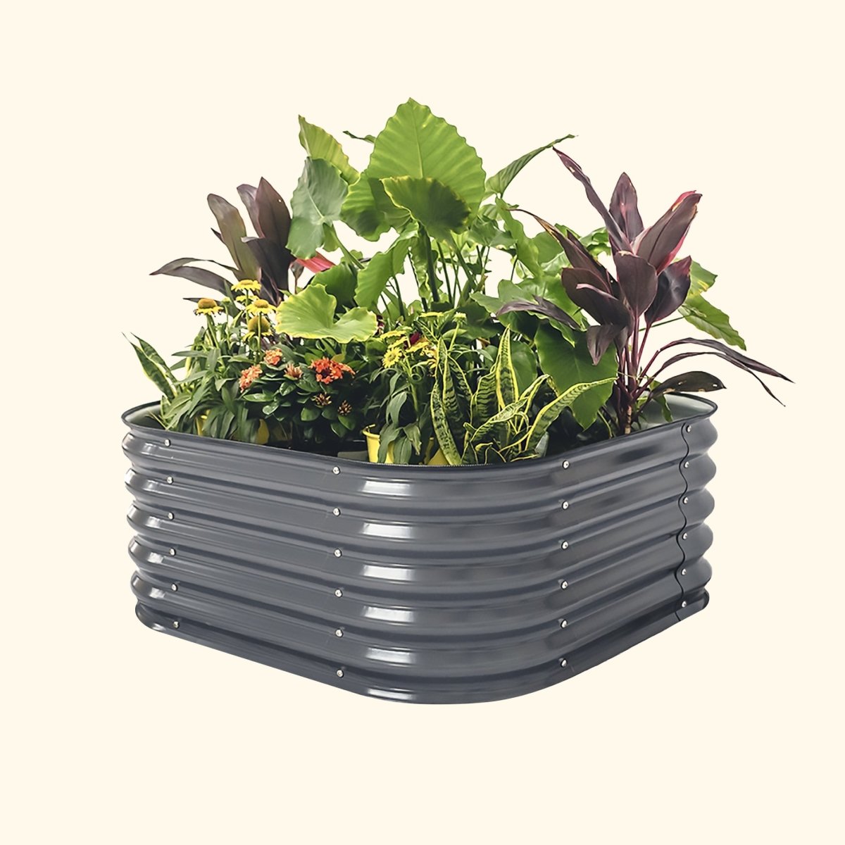17" Tall 4 In 1 Small Modular Metal Raised Garden Bed Kit - Ed's Plant Shop
