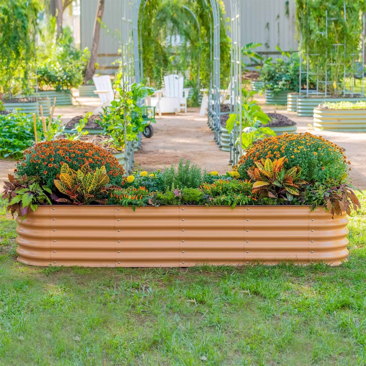 17" Tall 9 In 1 Large Modular Metal Raised Garden Bed Kit - Ed's Plant Shop