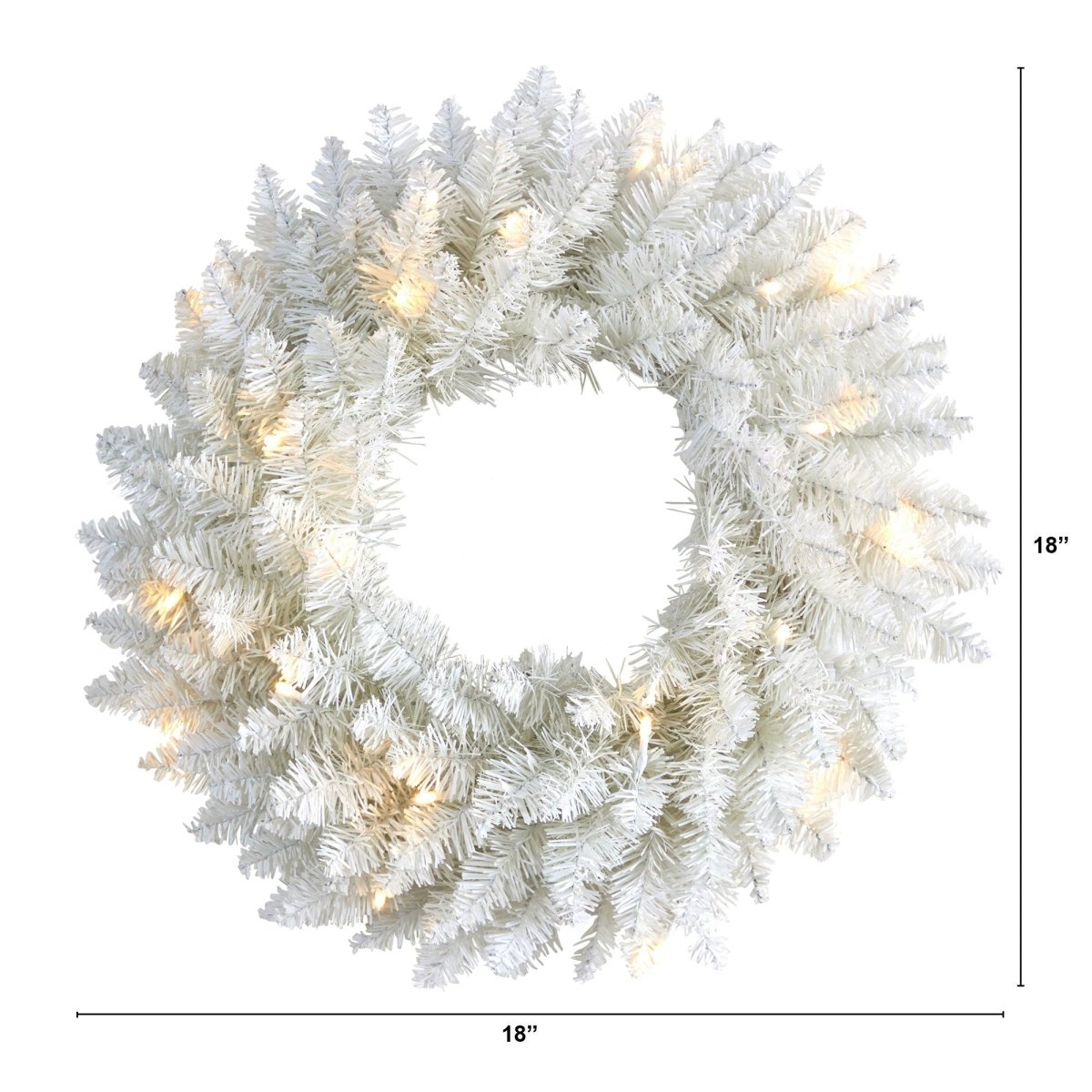 18 - in Colorado Spruce Artificial Christmas Wreath with 129 Bendable Branches and 20 Warm LED Lights - Ed's Plant Shop