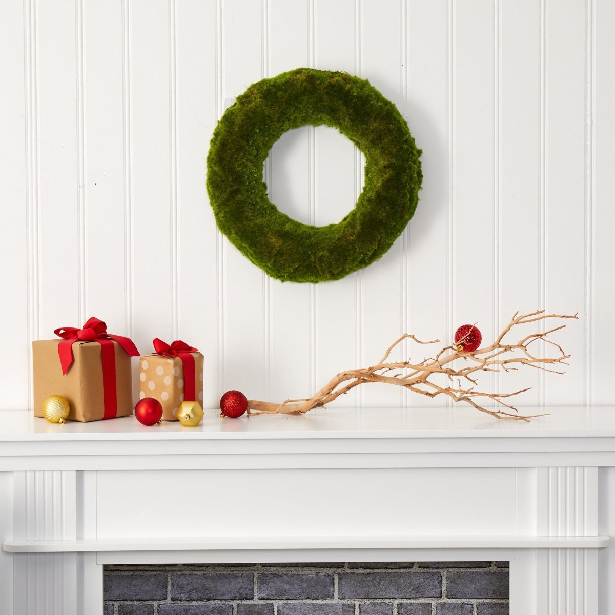 18" Moss Artificial Wreath | Natural, Realistic Décor Accent - Ed's Plant Shop