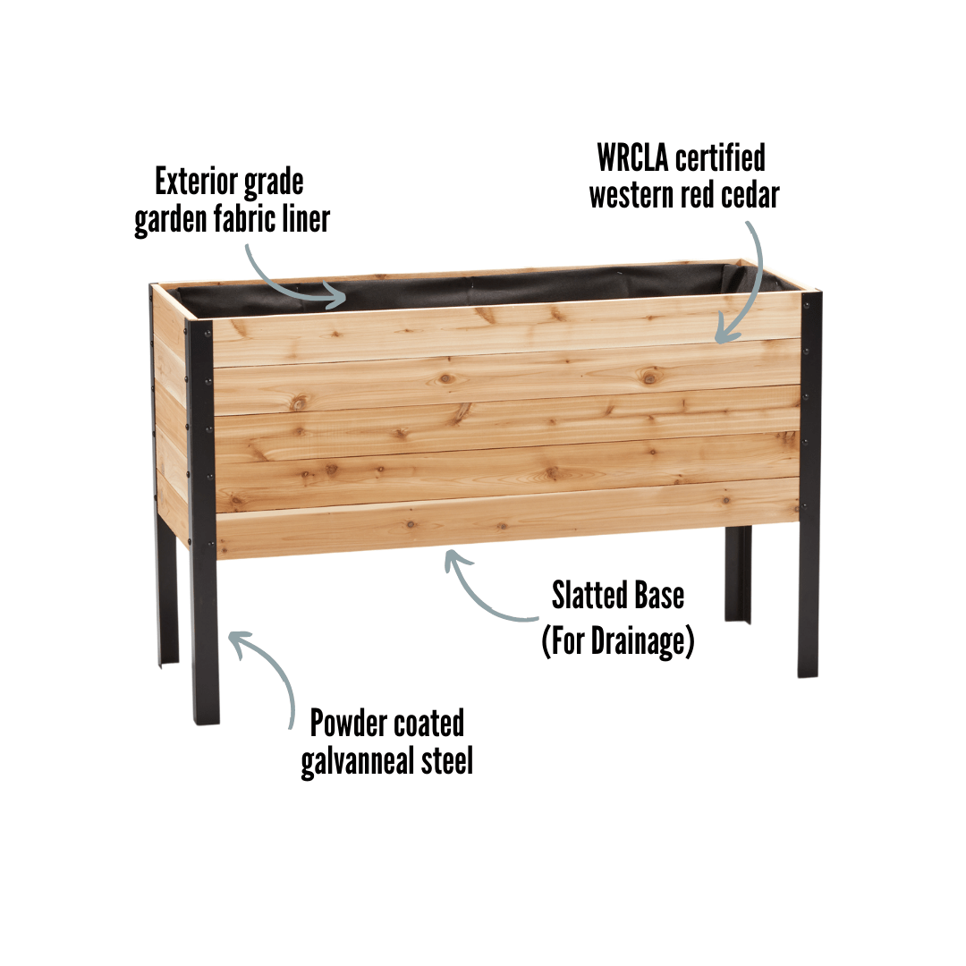 18" x 48" Raised Garden Bed - 30" TALL - Ed's Plant Shop