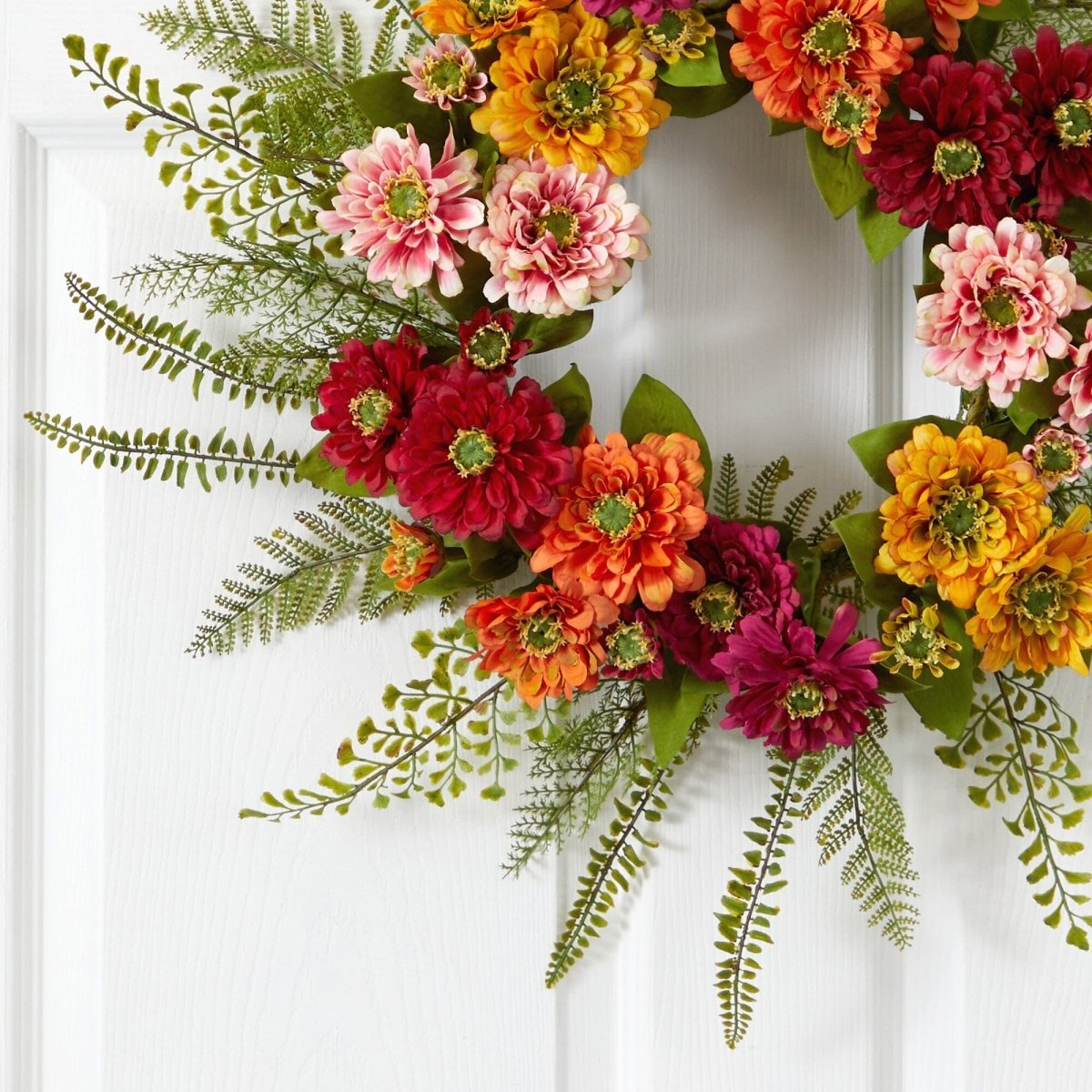 20" Mixed Flower Wreath | Vibrant Summer & Autumn Décor - Ed's Plant Shop