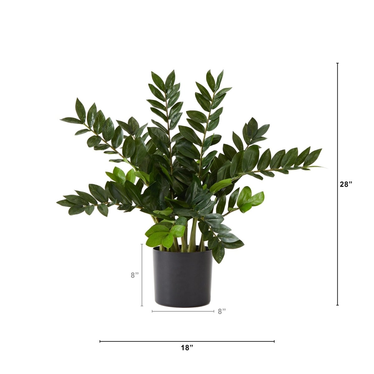 28" Artificial ZZ Plant | Faux Zamioculcas for Effortless Indoor Greenery - Ed's Plant Shop