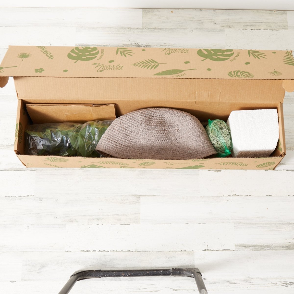 3' Artificial Fiddle Leaf Fig Tree with Handmade Cotton & Jute Woven Basket DIY Kit - Ed's Plant Shop