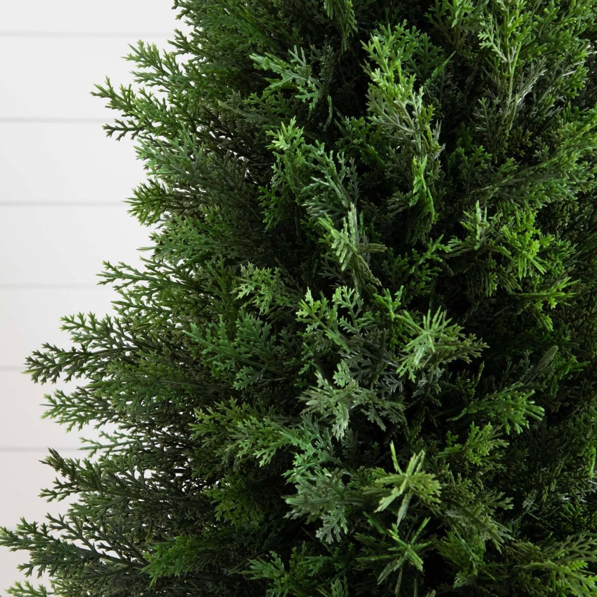 3’ UV Resistant Artificial Cedar Tree in Decorative White Planter (Indoor/Outdoor) - Ed's Plant Shop