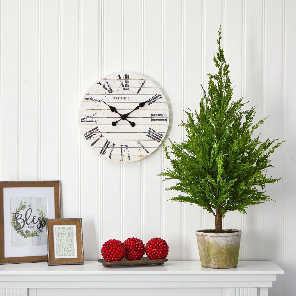 3.5’ Cedar Pine Artificial Christmas Tree with Decorative Planter - Ed's Plant Shop