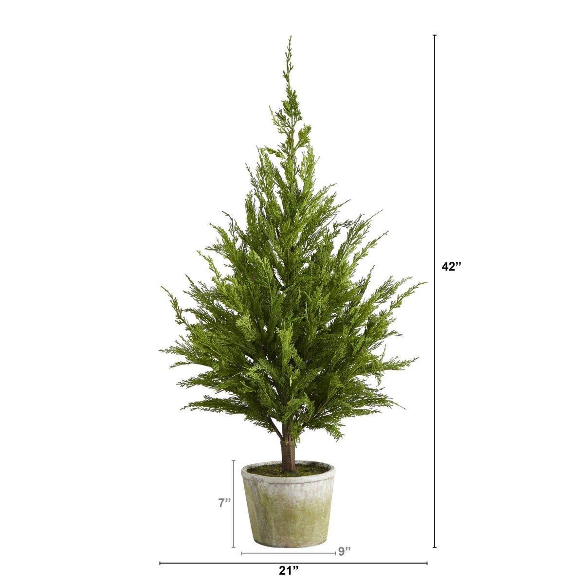 3.5’ Cedar Pine Artificial Christmas Tree with Decorative Planter - Ed's Plant Shop