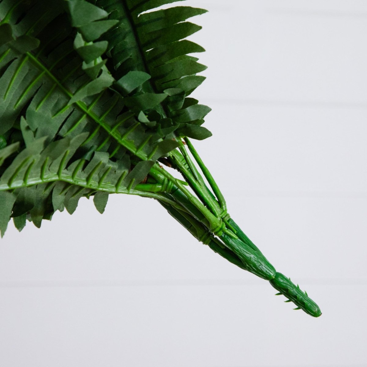 Close-up of green artificial stem on a white background
