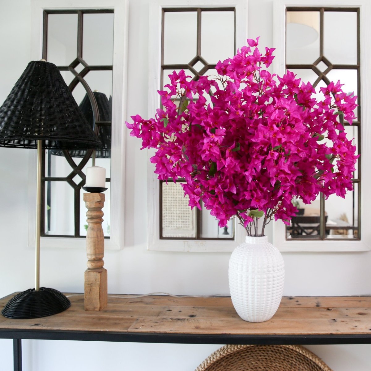 40” Artificial Purple Bougainvillea Arrangement with Vase - Ed's Plant Shop