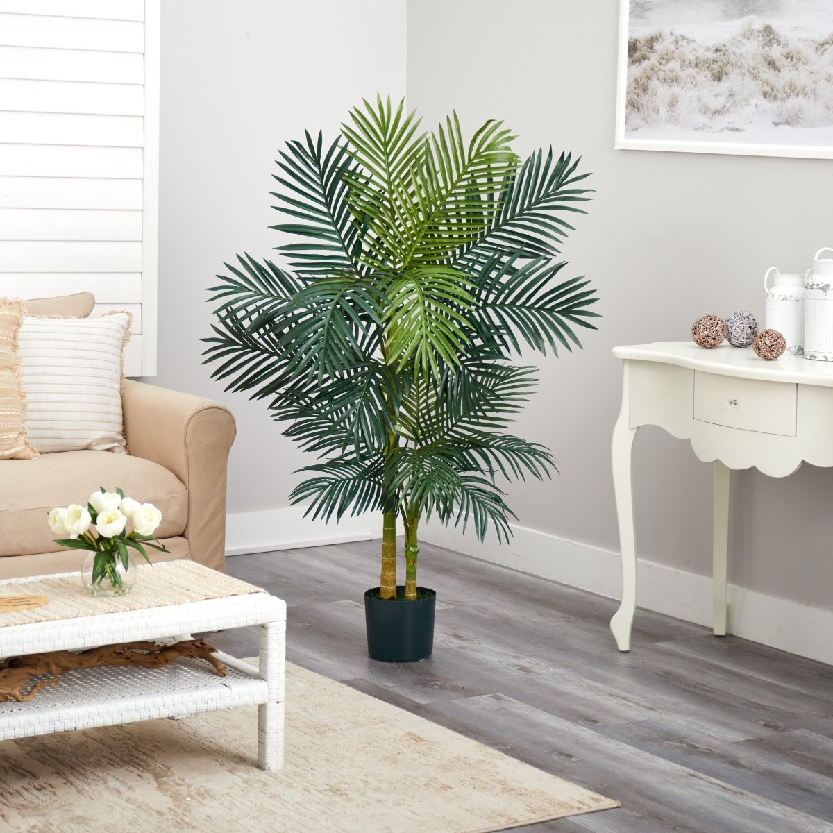 5’ Golden Cane Palm Tree – Realistic Tropical Artificial Plant - Ed's Plant Shop
