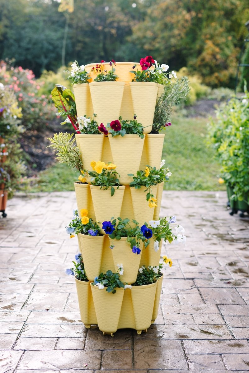 5 Tier GreenStalk Garden Original Vertical Planter - Basket Weave Texture - Ed's Plant Shop