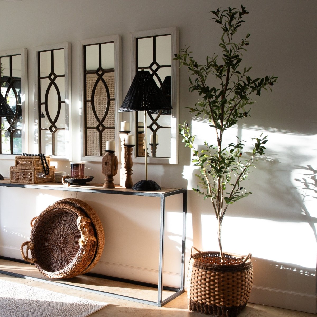 7 - ft Artificial Olive Tree with Natural Trunk - Ed's Plant Shop