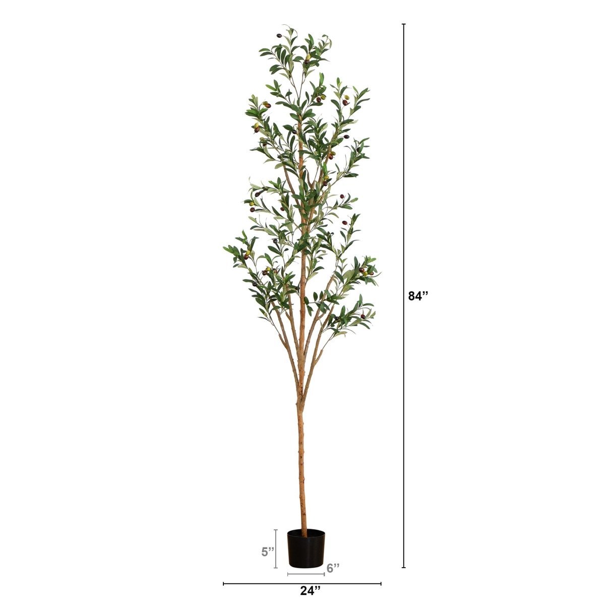 7 - ft Artificial Olive Tree with Natural Trunk - Ed's Plant Shop