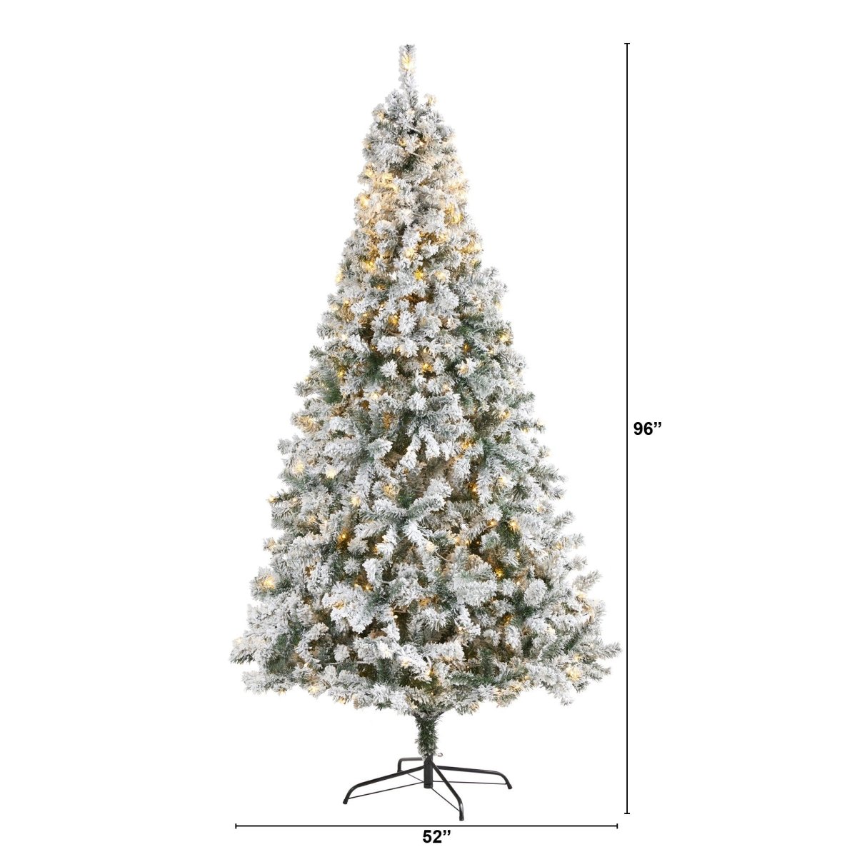8’ Flocked Rock Springs Spruce Artificial Christmas Tree with 500 Clear LED Lights & 1186 Bendable Branches - Ed's Plant Shop