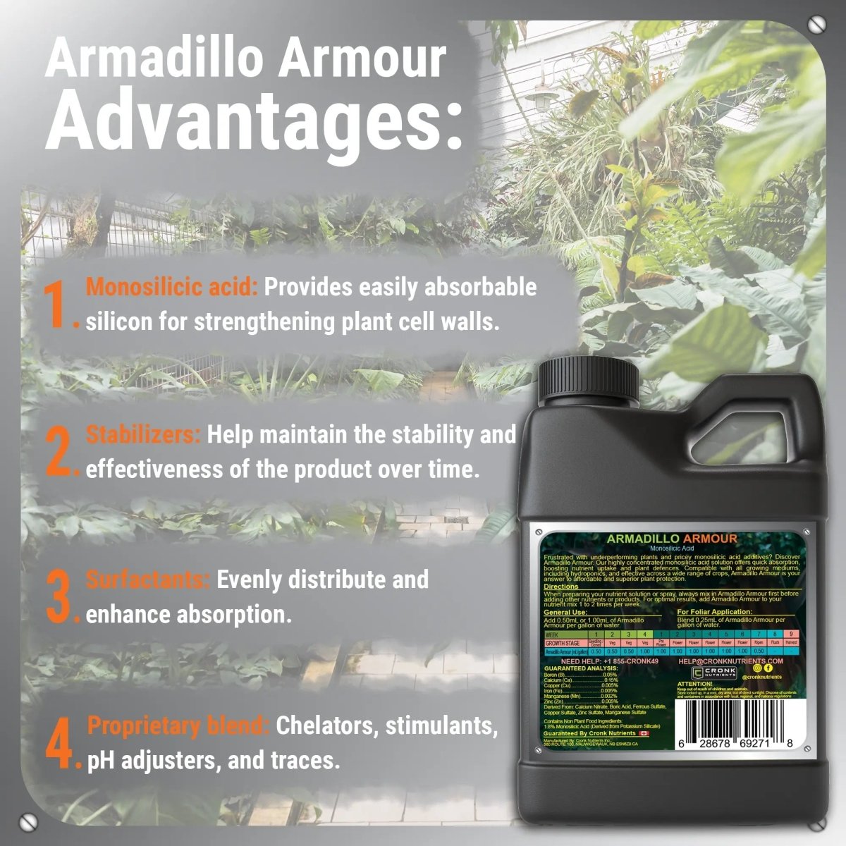 Armadillo Armour – Monosilicic Acid for Stronger, Healthier Plants - Ed's Plant Shop