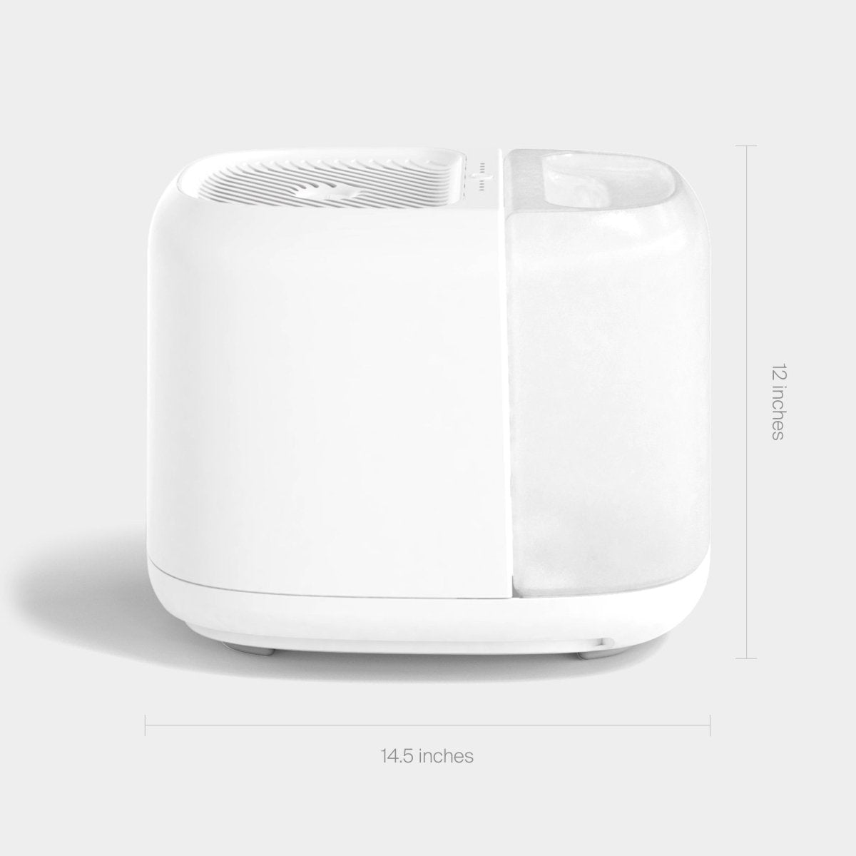 Canopy Large Room Humidifier – white model front view showing sleek minimalist design