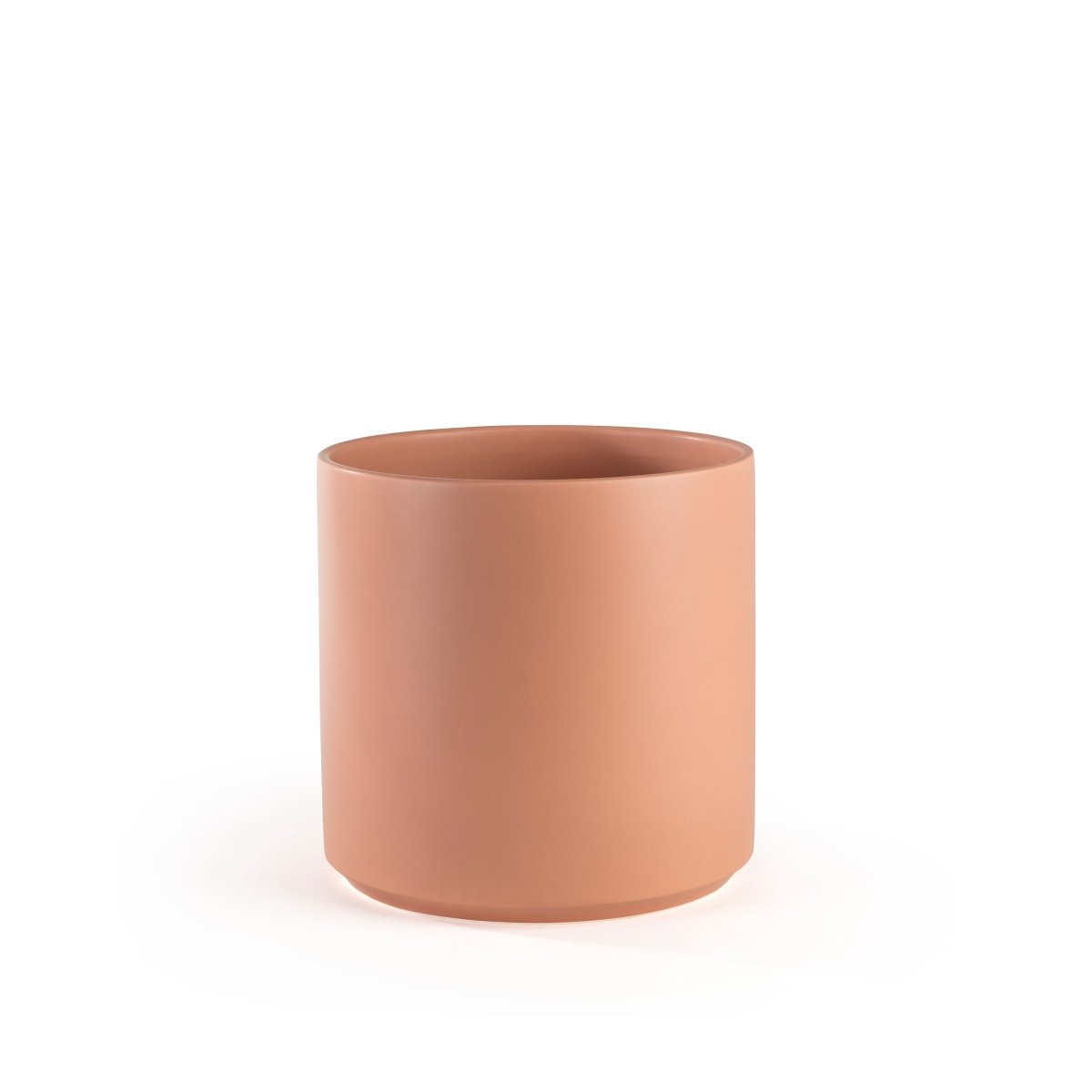 Ceramic Cylinder Planter with Optional Hardwood Stand - Ed's Plant Shop