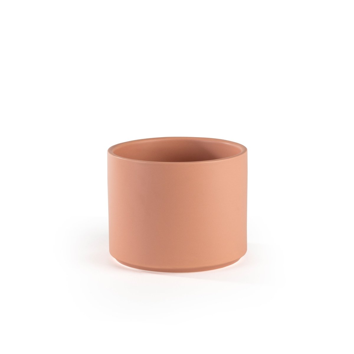 Ceramic Cylinder Planter with Optional Hardwood Stand - Ed's Plant Shop