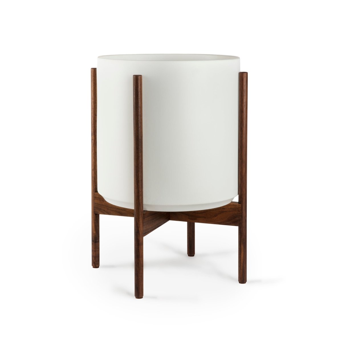 Ceramic Cylinder Planter with Optional Hardwood Stand - Ed's Plant Shop