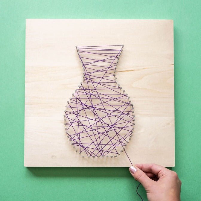 Floral String Art + Canvas Embroidery Kit - Ed's Plant Shop
