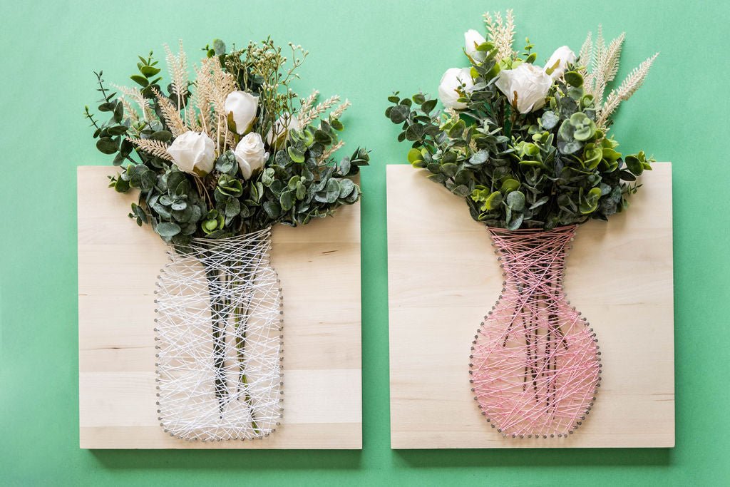 Floral String Art + Canvas Embroidery Kit - Ed's Plant Shop