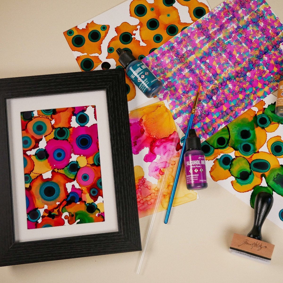 Framed Alcohol Ink & Yupo Paper Kit - Ed's Plant Shop