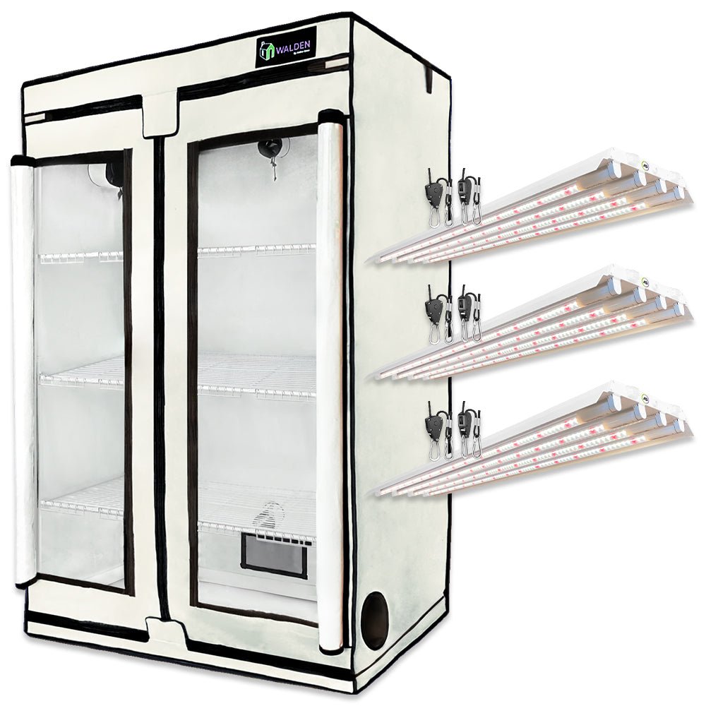 Greens & Veggies 3 - Tier Walden White LED Grow Tent Kit - Ed's Plant Shop