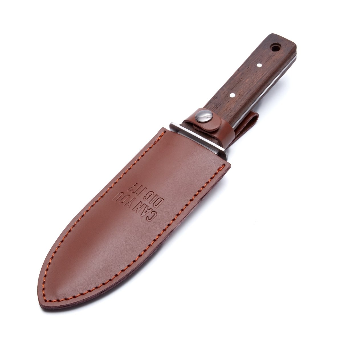 Hori Hori Garden Knife with Walnut Handle & Leather Sheath - Ed's Plant Shop