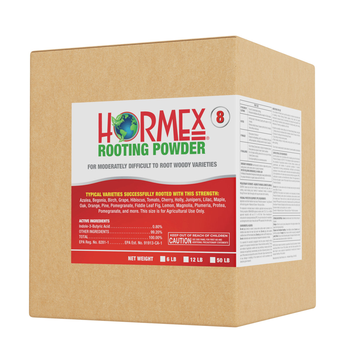 Hormex Rooting Powder 8 – 0.80% IBA Cloning Hormone for Semi - Hardwood Houseplants & Tree Cuttings - Ed's Plant Shop