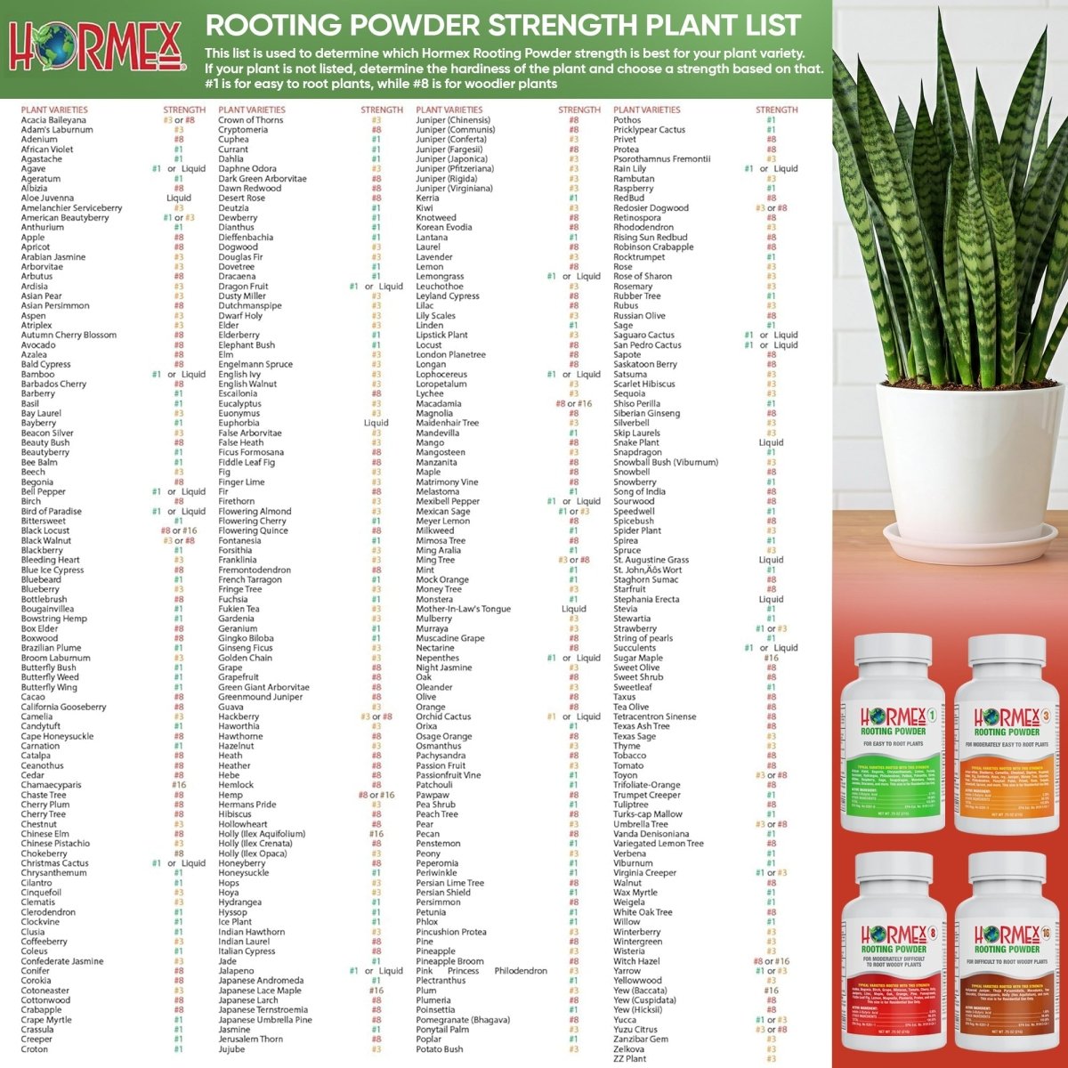 Hormex Rooting Powder Pack – 1, 3 & 8 IBA Cloning Kit for Softwood to Semi - Hardwood Cuttings - Ed's Plant Shop