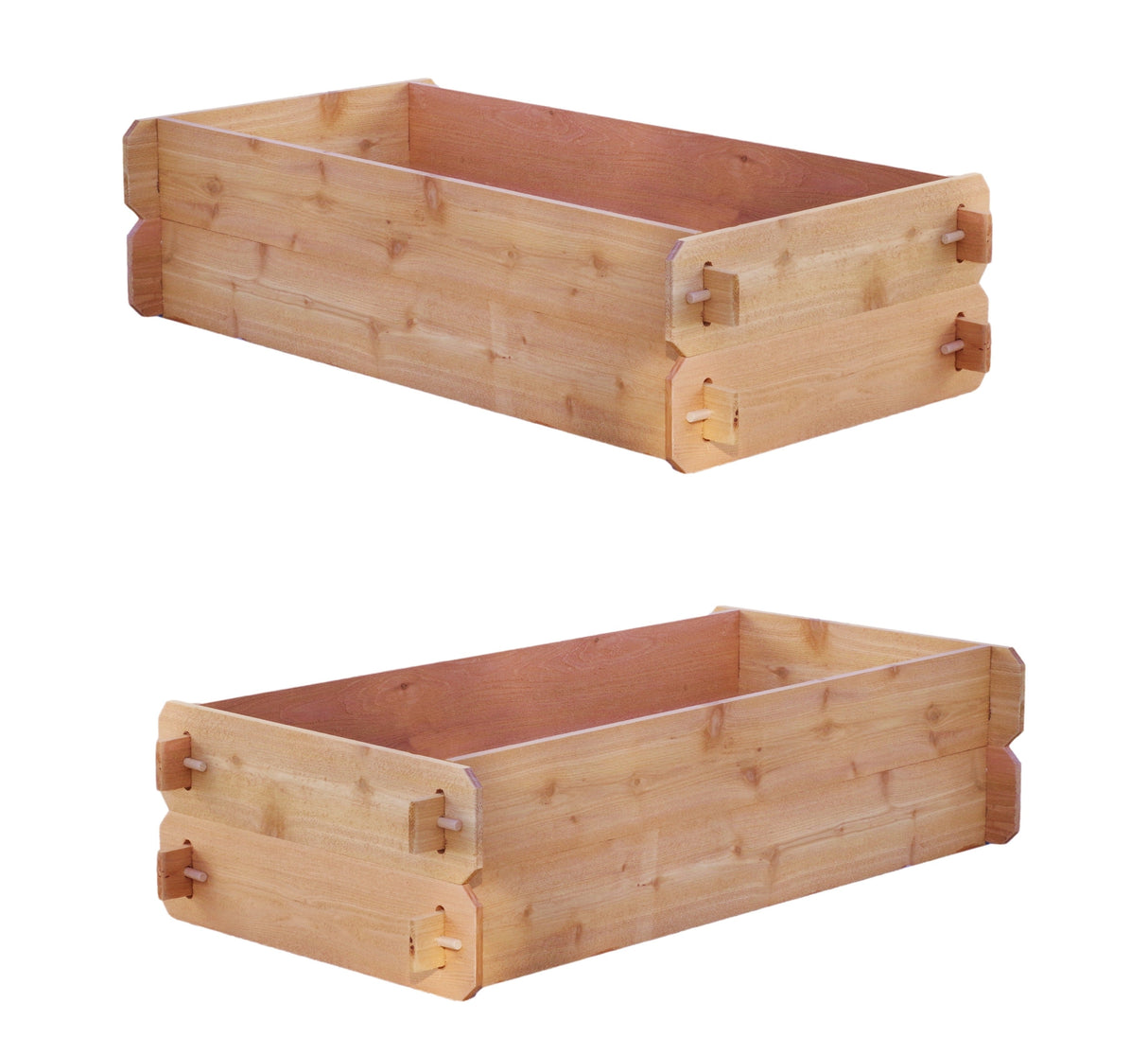 SET OF 2 Timberlane Gardens Easy Raised Garden Bed Kits. Double Deep. Select Cedar. Mortise & Tenon. 2' W x 4' L