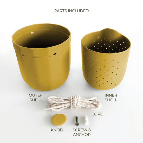 Loop Hanging Planter - No Leak Hanging Basket For Houseplants (Mustard)