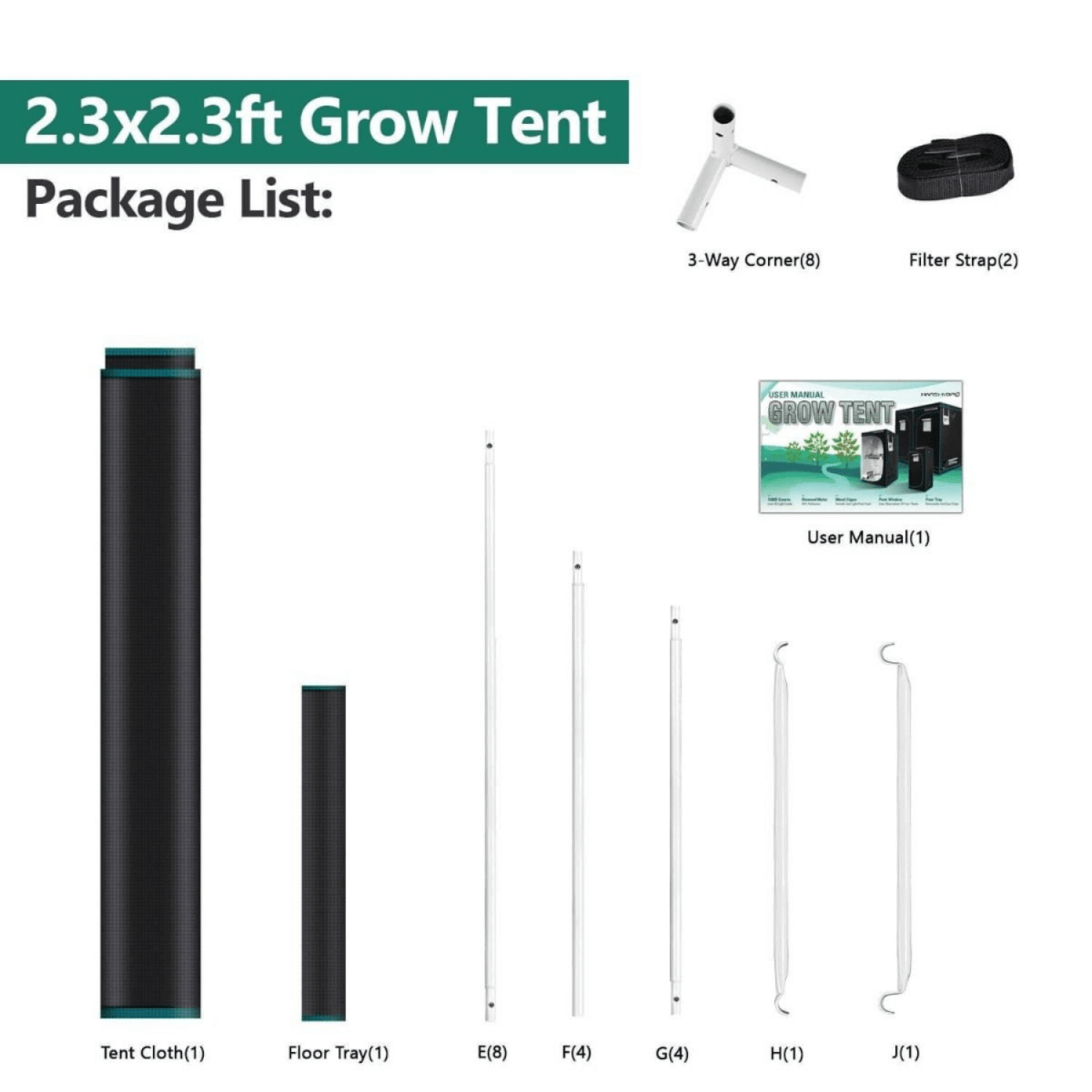 Mars Hydro 2' 4" x 2' 4" x 5' 4" Grow Tent - Compact & Durable - Ed's Plant Shop