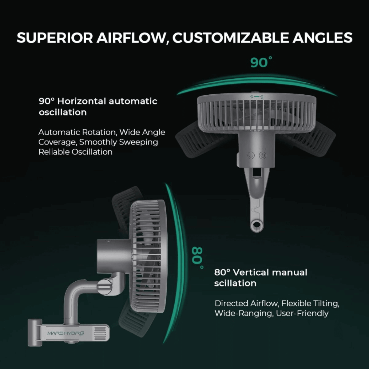 Mars Hydro 6" Auto - Oscillating Clip Fan - Ed's Plant Shop