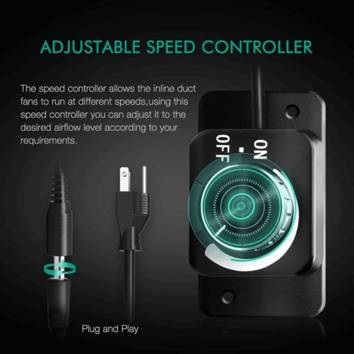 Mars Hydro 6" Inline Duct Fan & Carbon Filter Combo with Speed Controller - Ed's Plant Shop