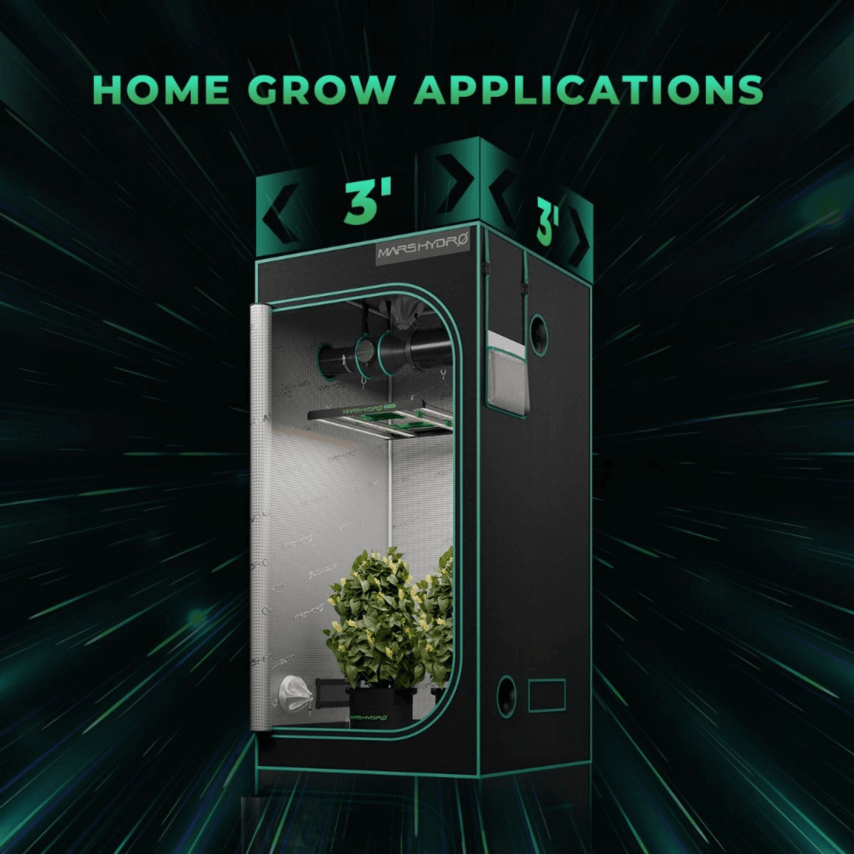 Mars Hydro FC - E3000 300W Bridgelux LED Grow Light | Smart Grow System - Ed's Plant Shop