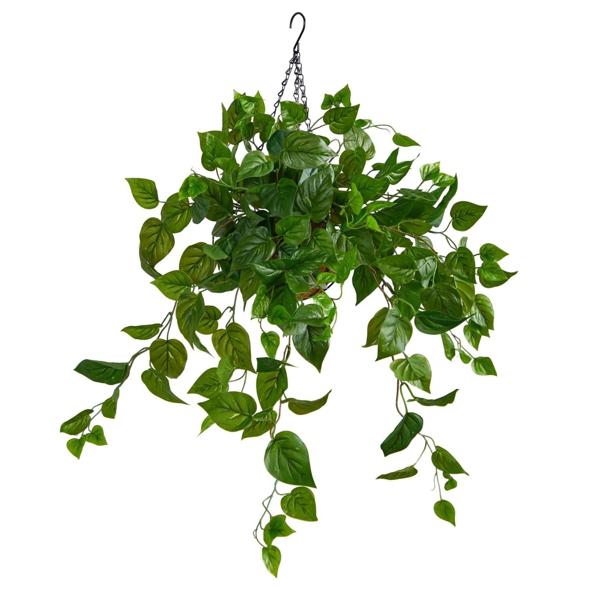 Nearly Natural 2.5’ Philodendron Artificial Hanging Basket - Ed's Plant Shop
