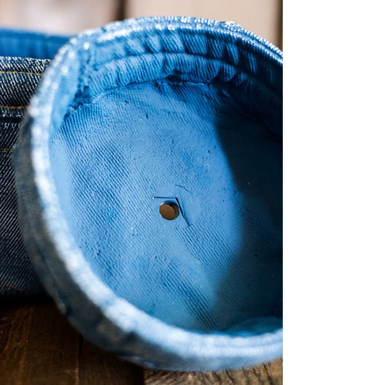 Pants for Plants – Blue Jeans Cement Planter with Drainage Hole - Ed's Plant Shop