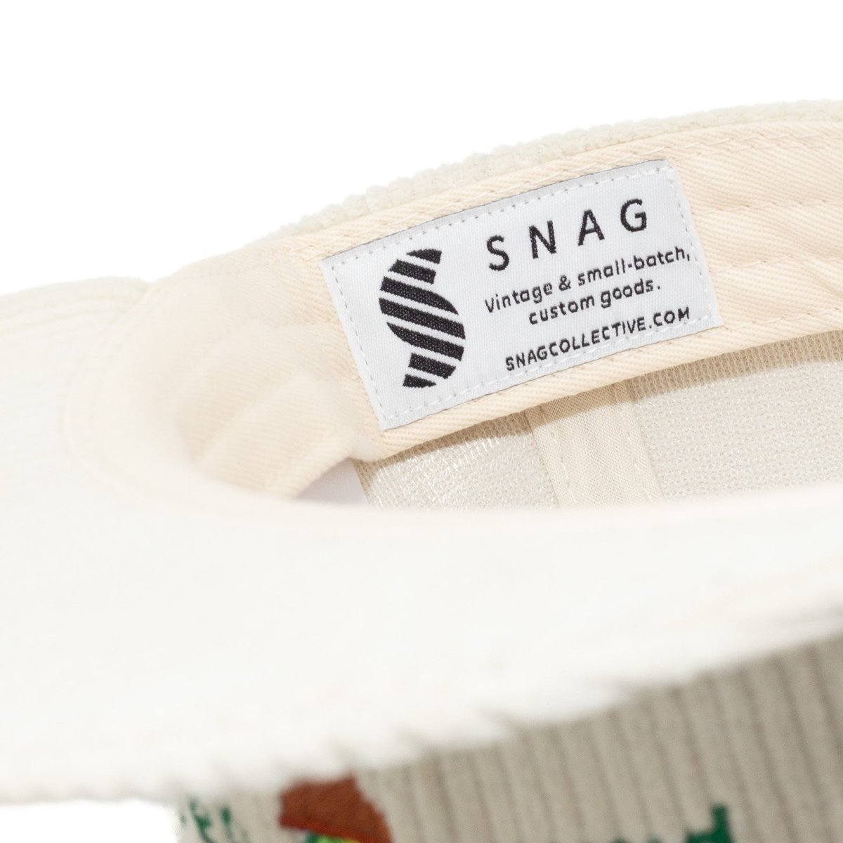 Plant Daddy Hat for Green Thumbs - White Corduroy Snapback Hat Product Tag; Vintage & Small Batch, Custom goods