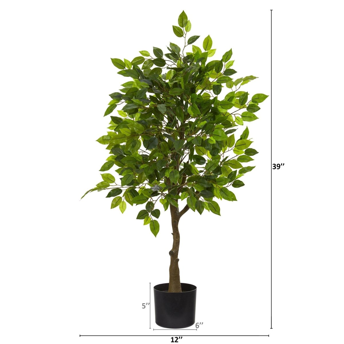 Realistic Artificial Ficus Tree – 39” Tall Indoor/Outdoor Beauty - Ed's Plant Shop