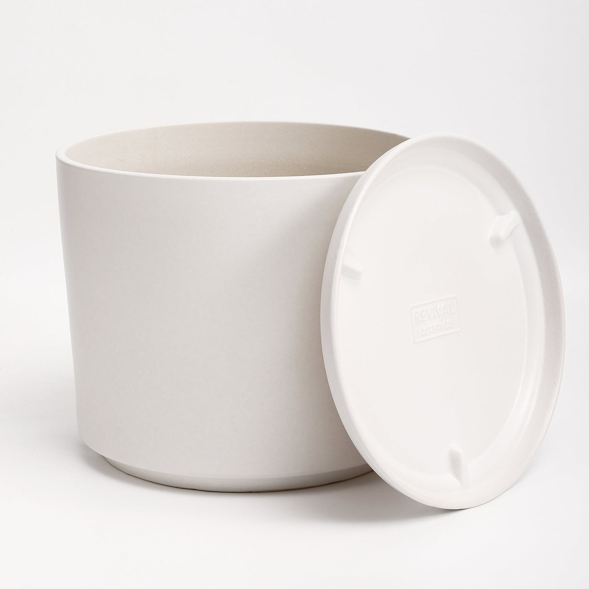 The Ceramic Cylinder Planter with Saucer, 2nd Generation