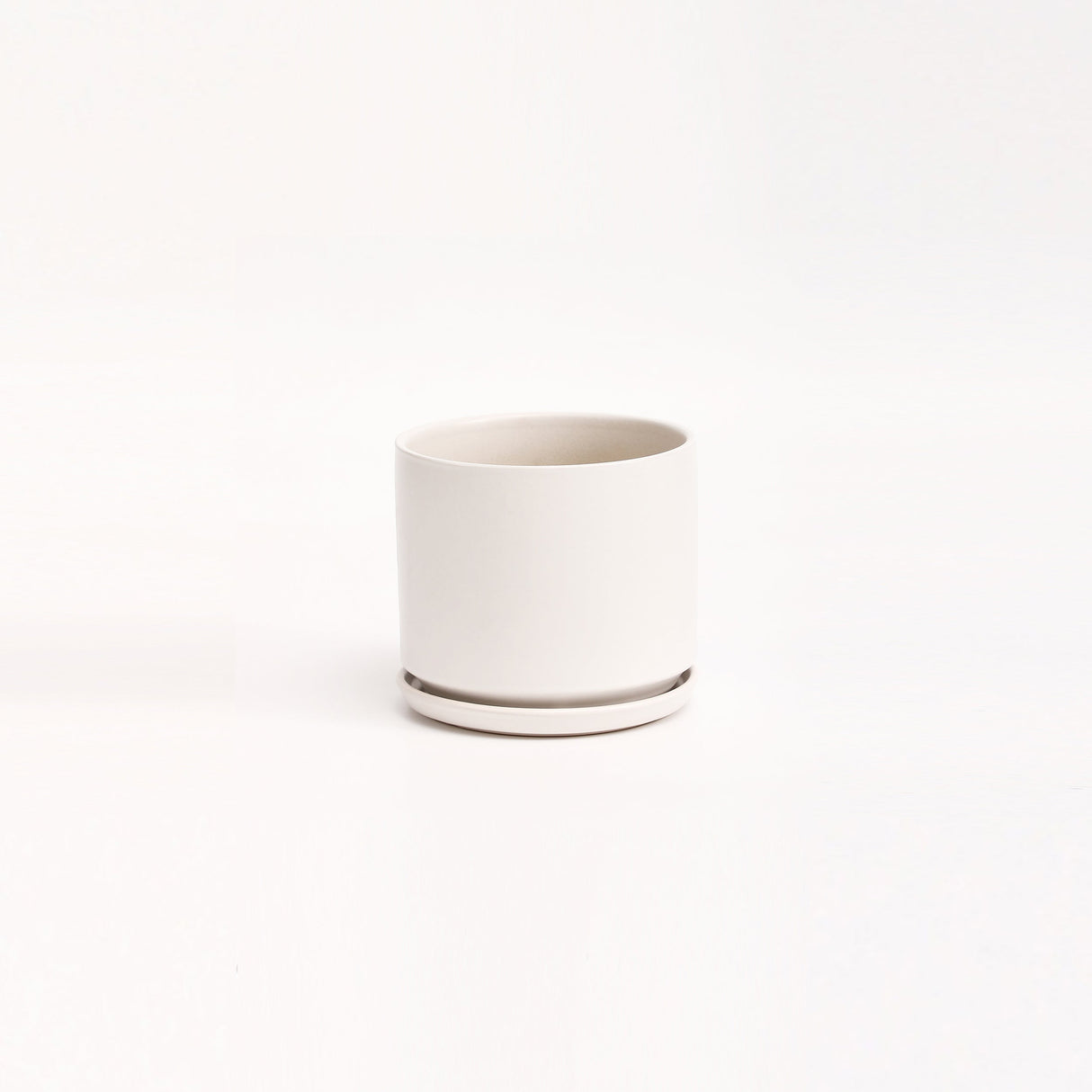 The Ceramic Cylinder Planter with Saucer, 2nd Generation