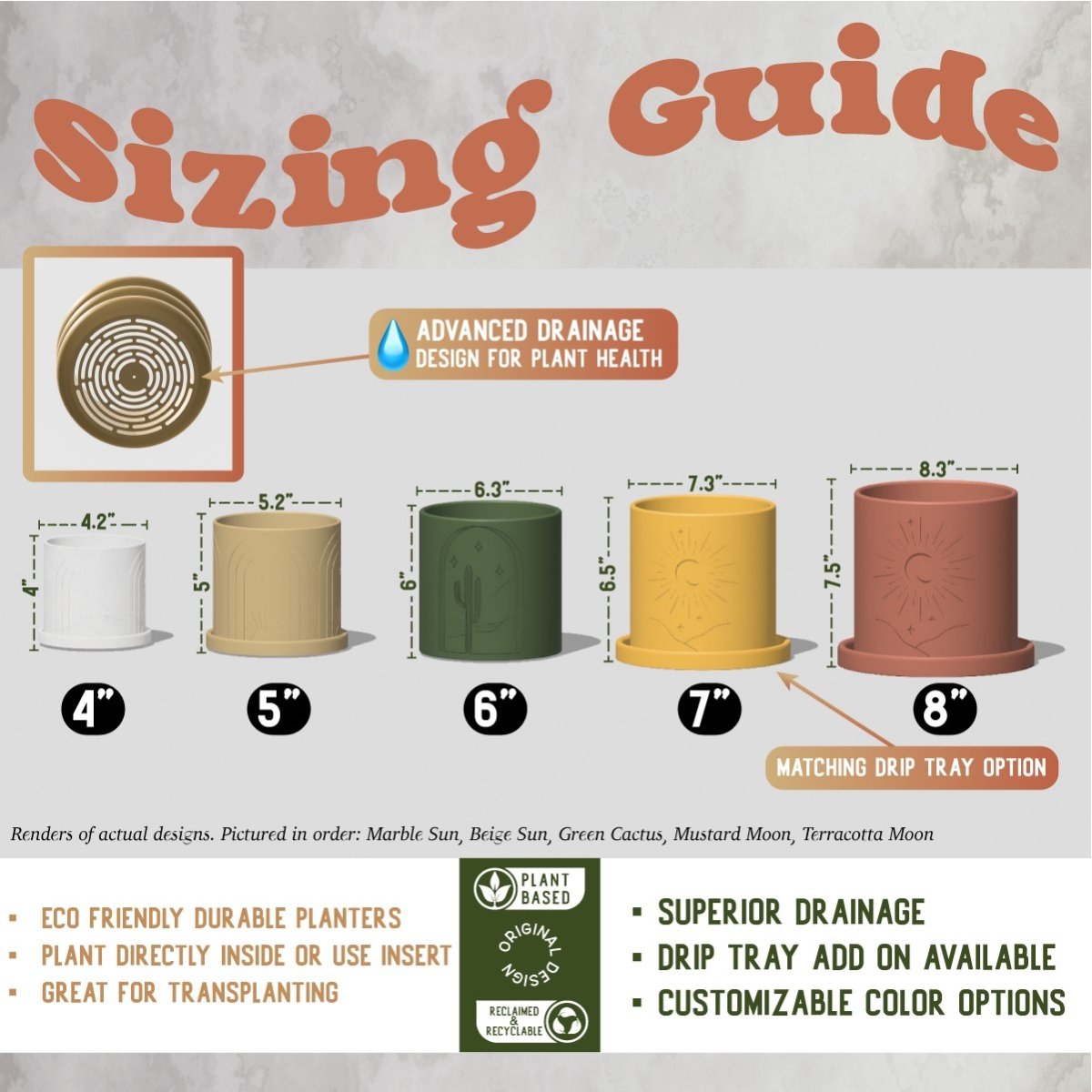 Ring of Pearls 3D Printed Planter – Modern Ribbed Indoor Pot with Drainage - Ed's Plant Shop