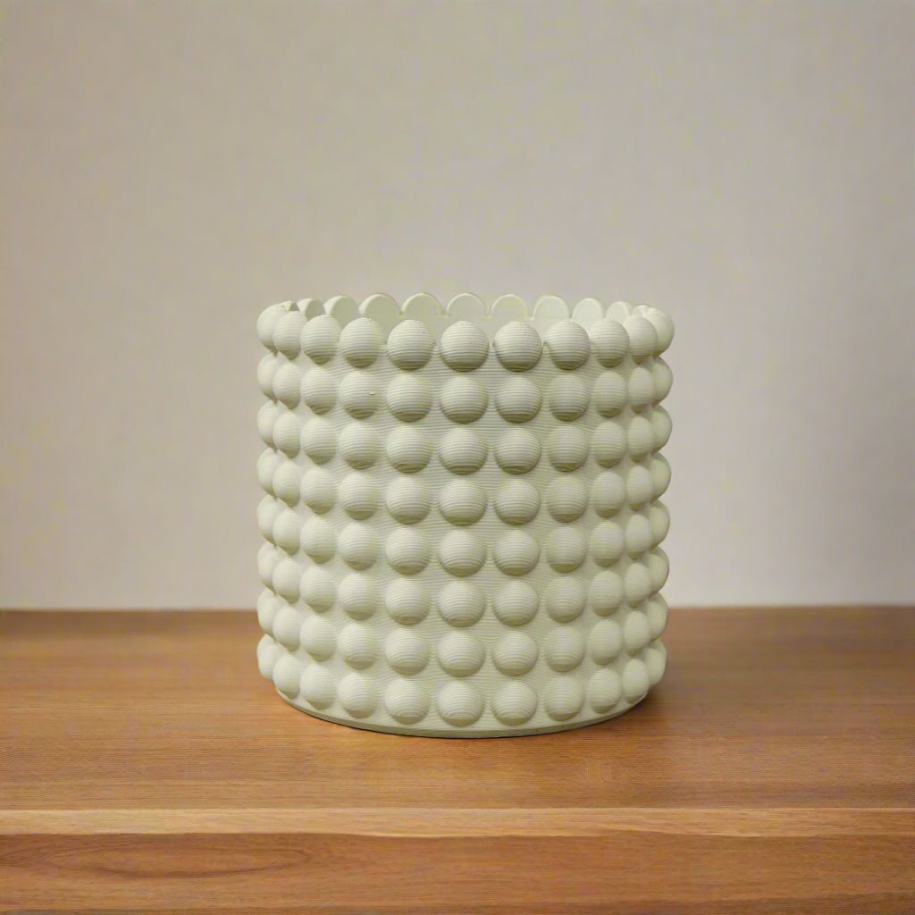Ring of Pearls 3D Printed Planter – Modern Ribbed Indoor Pot with Drainage - Ed's Plant Shop