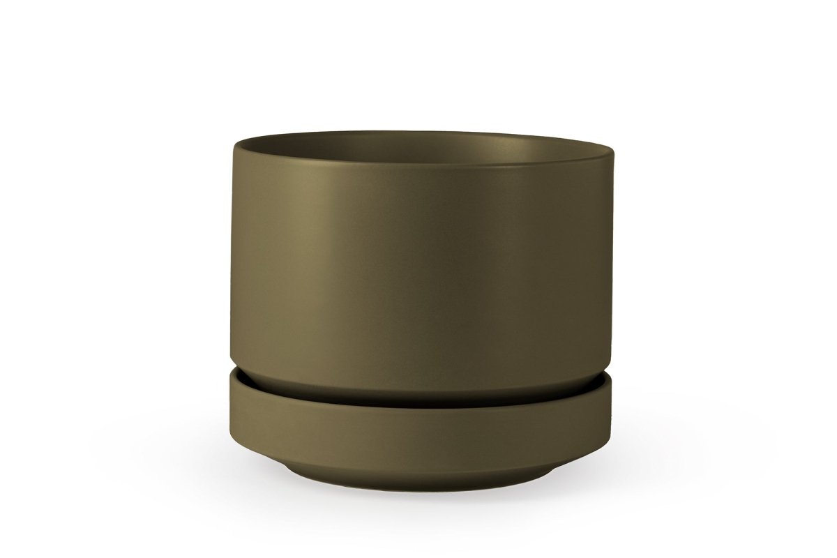 Round Two Ceramic Planter – 4", 6", 8", 10" (With Drainage & Saucer) - Ed's Plant Shop